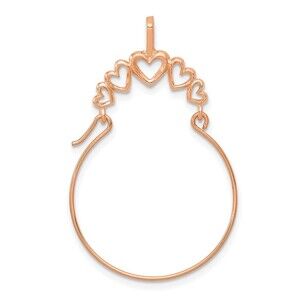 Million Charms 14k Rose Gold Polished 5-Heart Charm Holder Pendant